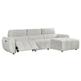 Truro Fabric Right Hand Electric Recliner Corner Sofa In Silver