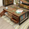 Utica Wooden Coffee Table With 4 Doors 4 Drawers In Satin Lacquer