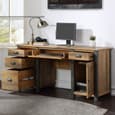 Utica Wooden Computer Desk With 4 Drawers In Satin Lacquer