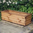 Vail Large Wooden Garden Trough Planter In Natural