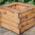Vail Small Wooden Garden Square Planter In Natural