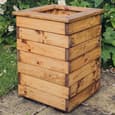 Vail Tall Wooden Garden Square Planter In Natural