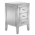 Valence Mirrored Bedside Cabinet With 3 Drawers In Silver