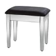 Valence Mirrored Stool With Fabric Seat In Silver