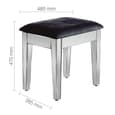 Valence Mirrored Stool With Fabric Seat In Silver