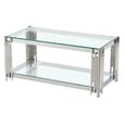 Vasari Clear Glass Coffee Table With Stainless Steel Frame