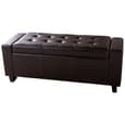 Ventnor PU Leather Storage Ottoman In Brown