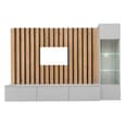 Vernon Wooden Entertainment Unit In Pearl Grey And Oak With LED