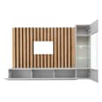 Vernon Wooden Entertainment Unit In Pearl Grey And Oak With LED