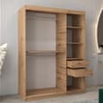 Vevey I Wooden Wardrobe 2 Sliding Doors 150cm In Artisan Oak