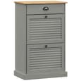 Vidor Wooden Shoe Storage Cabinet With 1 Drawer In Grey Brown