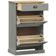 Vidor Wooden Shoe Storage Cabinet With 1 Drawer In Grey Brown