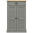 Vidor Wooden Shoe Storage Cabinet With 2 Doors In Grey Brown