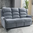 Warth Fabric Recliner 3+1+1 Seater Sofa Set In Steel Blue
