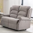 Warth Fabric Electric Recliner 3+2 Seater Sofa Set In Natural
