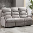 Warth Fabric Electric Recliner Sofa Suite In Natural