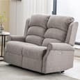 Warth Fabric Electric Recliner Sofa Suite In Natural