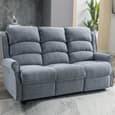 Warth Fabric Electric Recliner Sofa Suite In Steel Blue