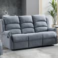 Warth Fabric Recliner 3+2 Seater Sofa Set In Steel Blue