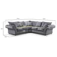 Winnsboro Fabric Corner Sofa In Grey
