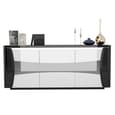 Zaire LED Sideboard In Black And White High Gloss With 3 Doors