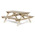 Zox Wooden Garden Rectangular 6 Seater Picnic Table In Natural