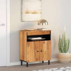 Lewes Acacia Wood Storage Cabinet With 2 Doors In Natural - UK