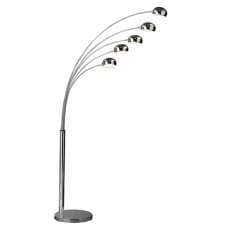 Zeiss 5 Arched Lights Floor Lamp In Polished Chrome - UK
