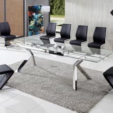 Host large gatherings with ease with an 8 seater glass dining table set from Furniture in Fashion. Our selection includes a range of sizes and styles