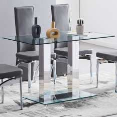 Impress your dinner guests with our sleek and modern glass dining tables. Shop now at Furniture in Fashion