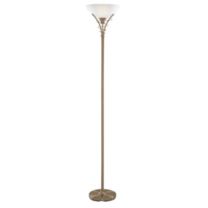Linea Antique Brass Twist Floor Lamp - UK