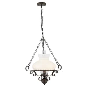 Oil Lantern Antique Rust Ceiling Light With Wrought Iron