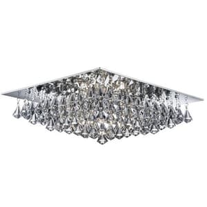 Hanna Chrome 8 Light Ceiling Fitting With Clear Crystal Drops