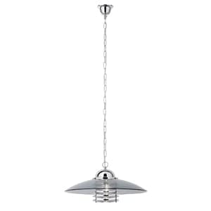 Coolie Ceiling Light In Chrome With Smoked Glass