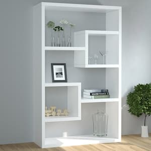 Escala Wide High Gloss Display Shelving Unit In White