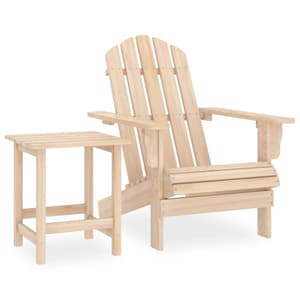 Adrius Solid Fir Wood Garden Chair With Table In Light Brown