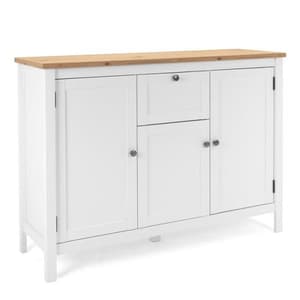 Alder Wooden Sideboard Small In Artisan Oak And White