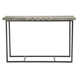 Algieba Wooden Console Table With Metal Base In Black