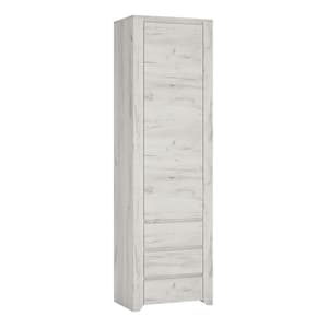 Alink Wooden Wardrobe 1 Door Tall Narrow In White Craft Oak