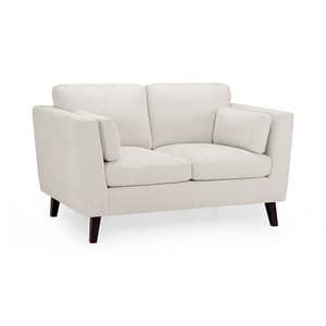 Alto Fabric 2 Seater Sofa In Beige With Wooden Legs