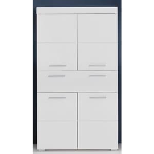 Amanda Floor Storage Cabinet In White Gloss With 4 Doors