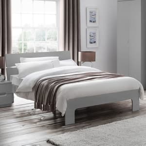 Magaly Wooden Double Bed In Grey High Gloss