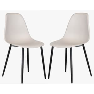 Arta Curve Calico Plastic Seat Dining Chairs In Pair