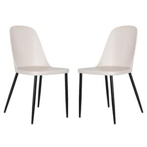 Arta Duo Calico Plastic Seat Dining Chairs In Pair