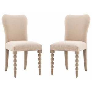 Arta Natural Fabric Dining Chairs In Pair