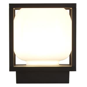 Athens LED Outdoor Light With Opal Shade In Black
