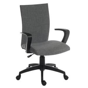 Atlas Fabric Home Office Chair In Grey With Castors