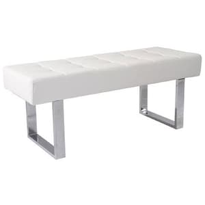 Austin Small Faux Leather Dining Bench In White