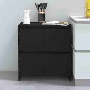 Axton Wooden Storage Cabinet With 4 Doors In Black