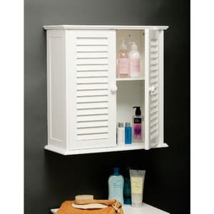 Double White Bathroom Wall Cabinet